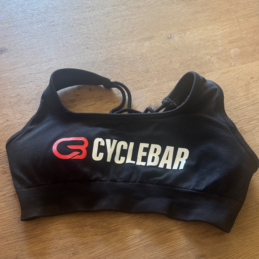 CycleBar Black Sports Top with Red Logo